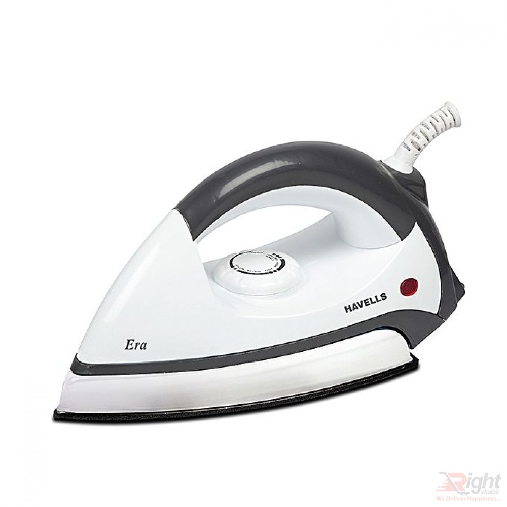Havells Era Dry Iron 1000W Non Stick Coating - Dark Grey and White