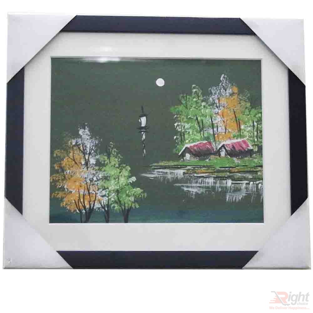Village River water painting  3 pictures Combo Set