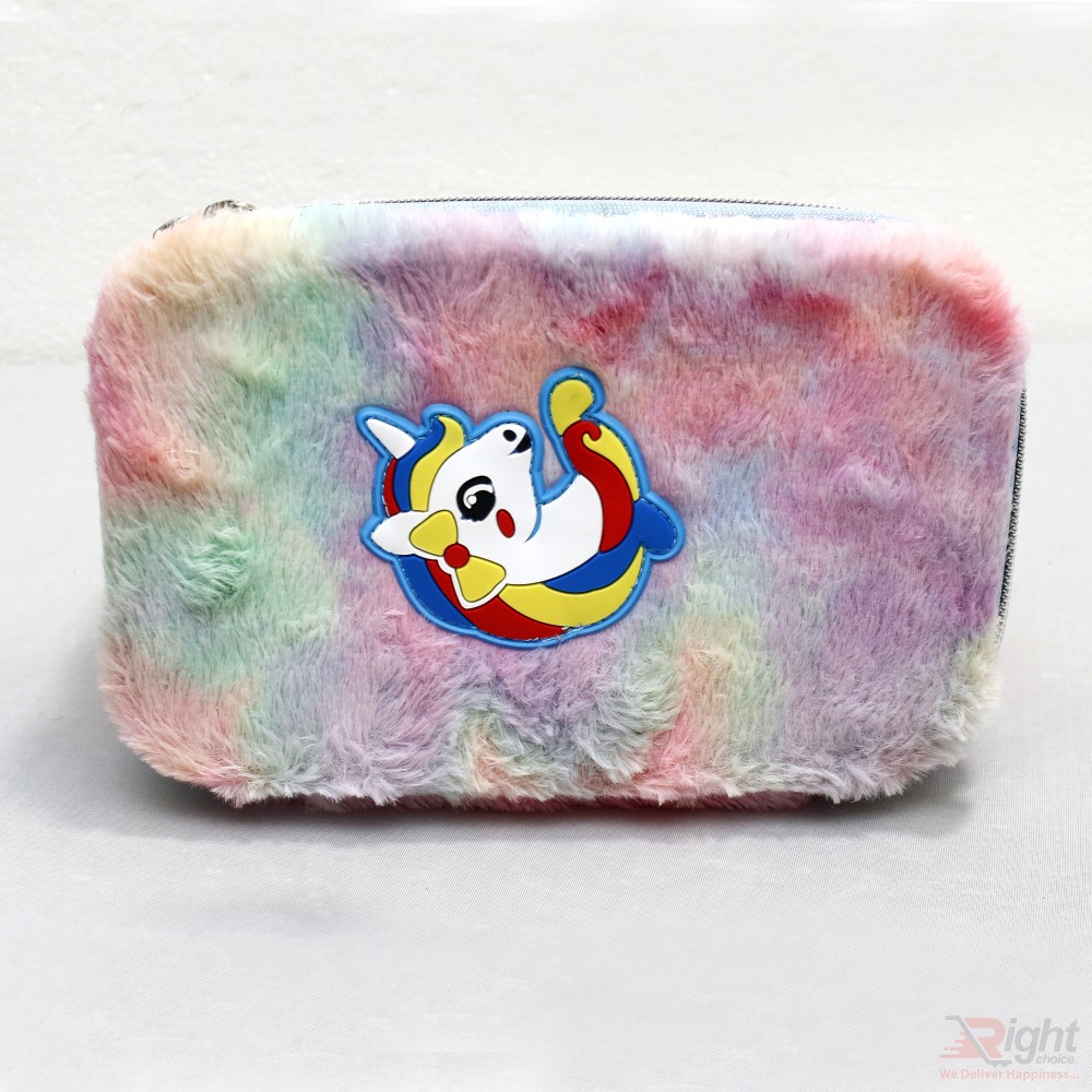  Soft Wool Dolphin Printed Pencil Bag