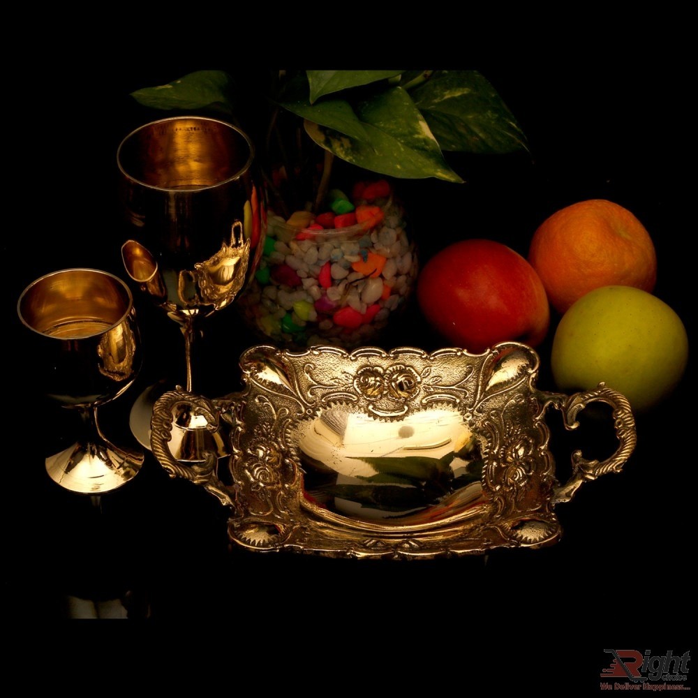 Fruit Bowl with Tow Classic Design Glass