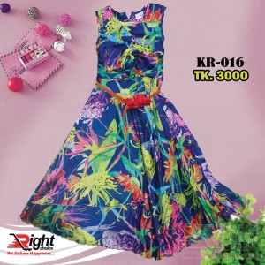 Colorful Printed Design Cotton Dress
