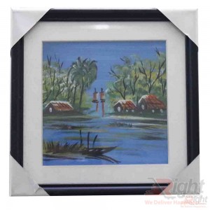 Village River water painting 3 pictures Combo Set