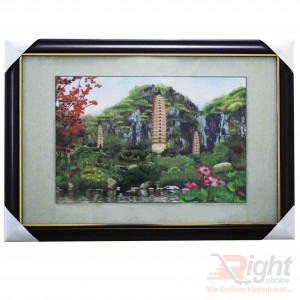 Home Decoration Machine-made Silk Wall Art Embroidery Paintings