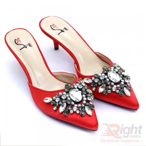   High heels ladies red color shoe 
