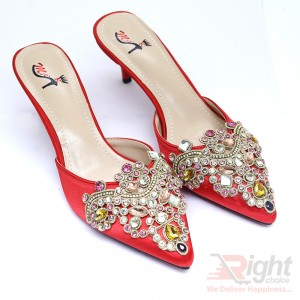   High heels ladies red color party Shoe 