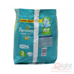 Pampers Baby-Dry Size-3 (100 Nappies) Weight:6-10kg