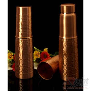 copper water bottle with glass