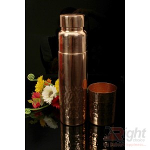 copper water bottle with glass