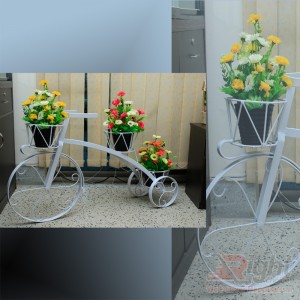 Bicycle Shape Indoor Stand with Artificial Flowers 