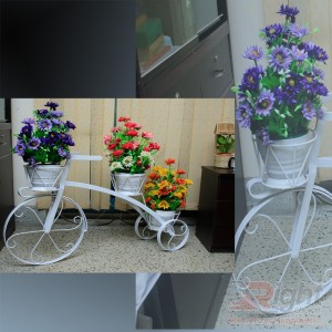 Bicycle Shape Indoor Stand with Artificial Flowers 