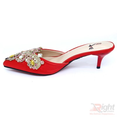   High heels ladies red color party Shoe 
