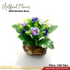 Multi Artificial Flower With Wooden Base